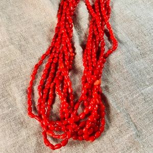 Red coral necklace